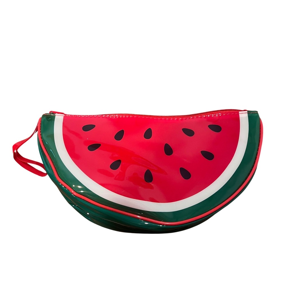 Morgan Home Watermelon Slice Cosmetic Bag Vinyl Makeup Pouch Red Green Summer